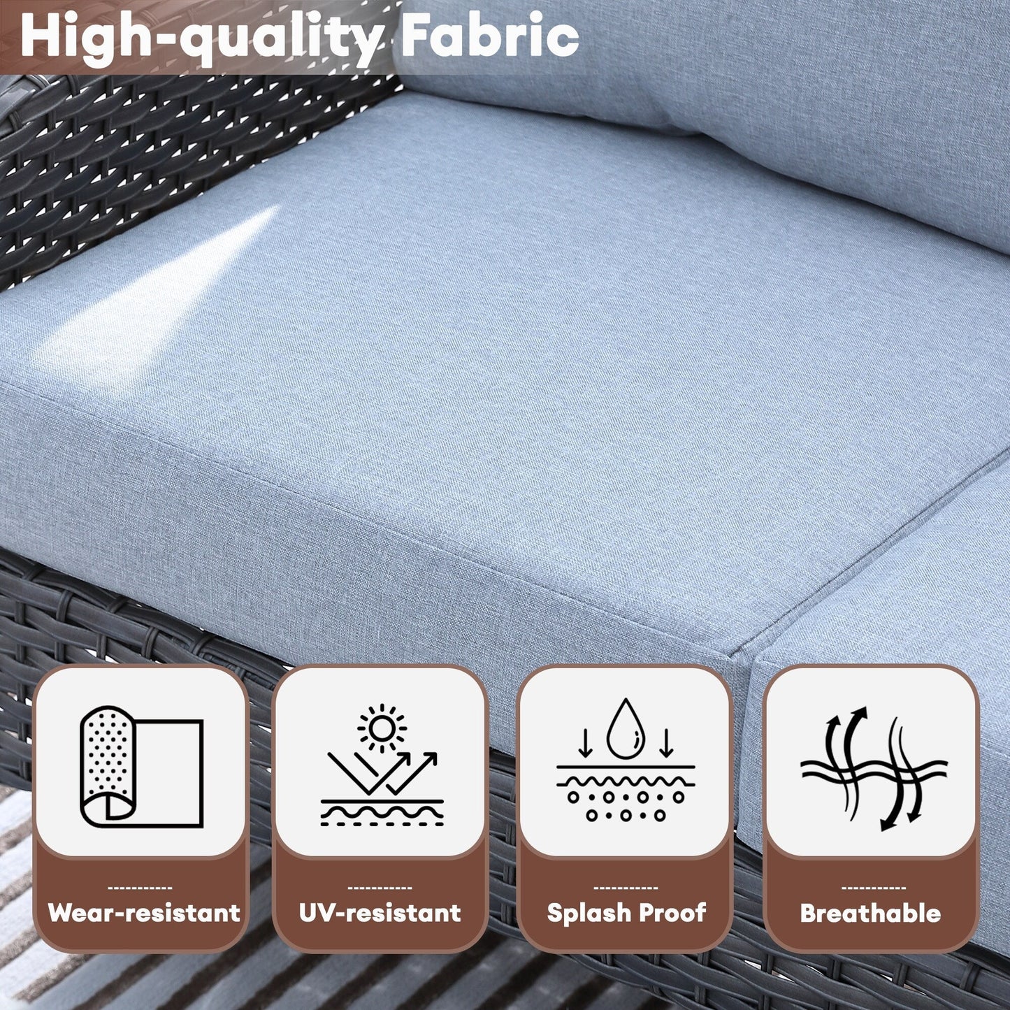 Ensemble de conversation de jardin XIZZI 4 pièces avec table