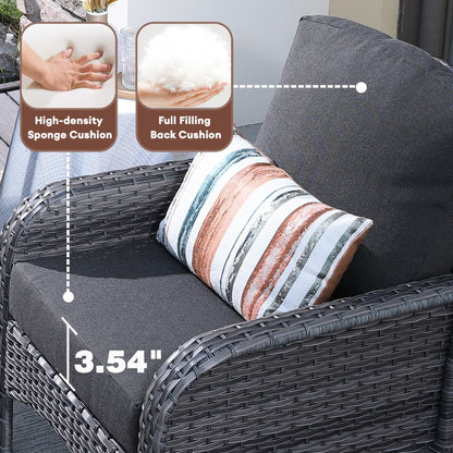 Ensemble de conversation de jardin XIZZI 4 pièces avec table