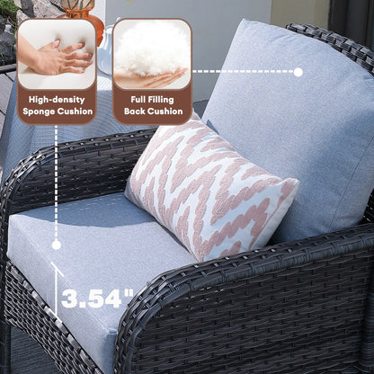 Ensemble de conversation de jardin XIZZI 4 pièces avec table