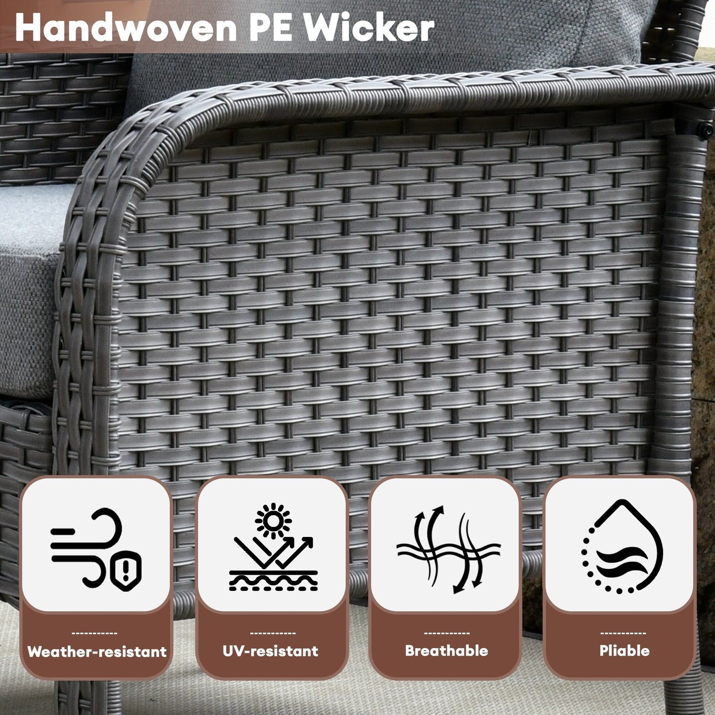 Ensemble de conversation de jardin XIZZI 4 pièces avec table