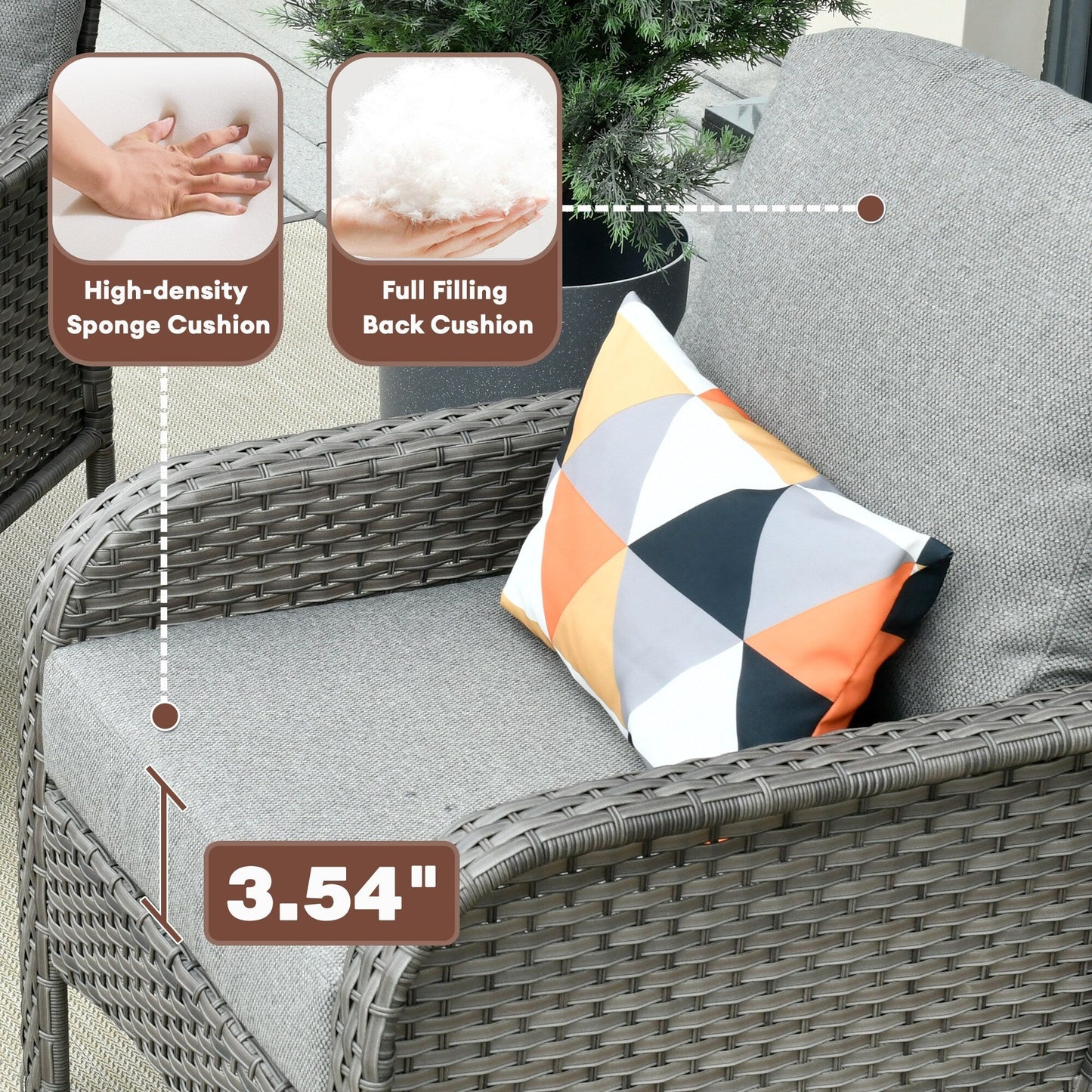 Ensemble de conversation de jardin XIZZI 4 pièces avec table