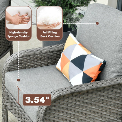 Ensemble de conversation de jardin XIZZI 4 pièces avec table