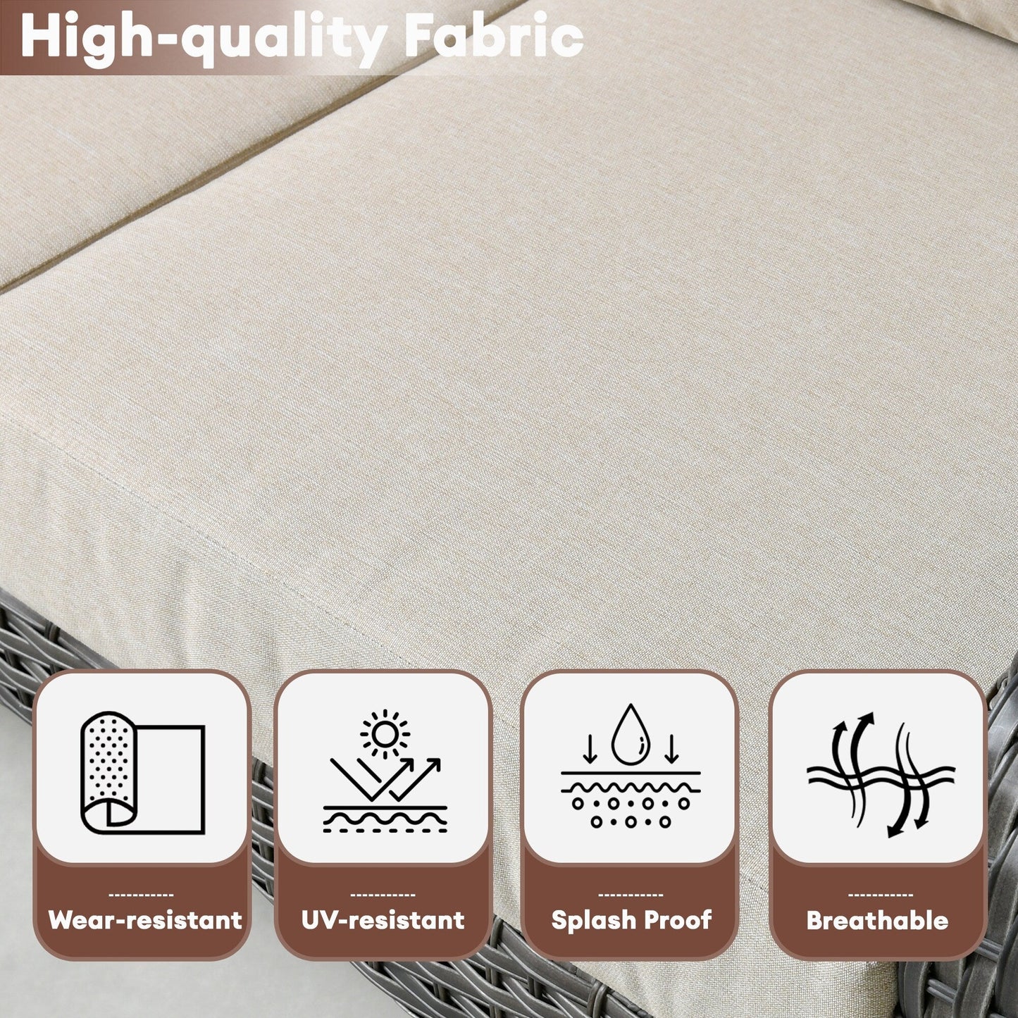 Ensemble de conversation de jardin XIZZI 4 pièces avec table