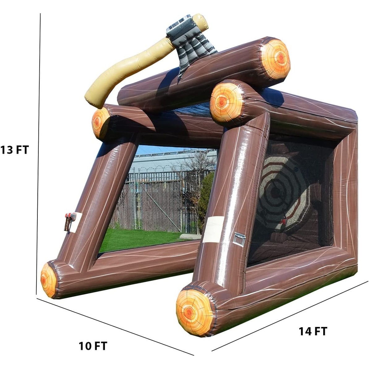 Jeu de lancer de haches gonflable XJUMP avec souffleur d'air et haches en mousse, location de qualité commerciale, léger, jeu d'extérieur