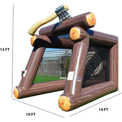 Jeu de lancer de haches gonflable XJUMP avec souffleur d'air et haches en mousse, location de qualité commerciale, léger, jeu d'extérieur
