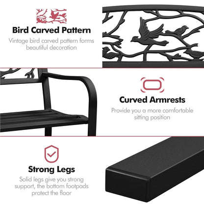 Banc de jardin Yaheetech en métal pour terrasse ou véranda - Non disponible