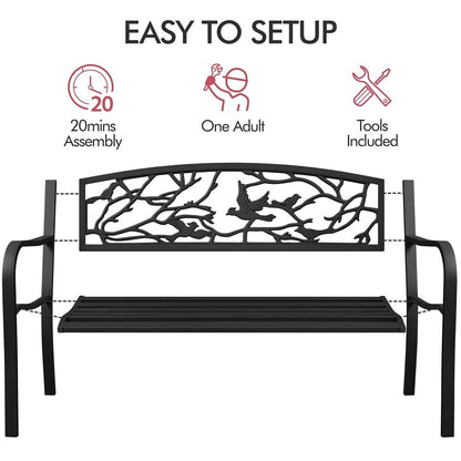 Banc de jardin Yaheetech en métal pour terrasse ou véranda - Non disponible