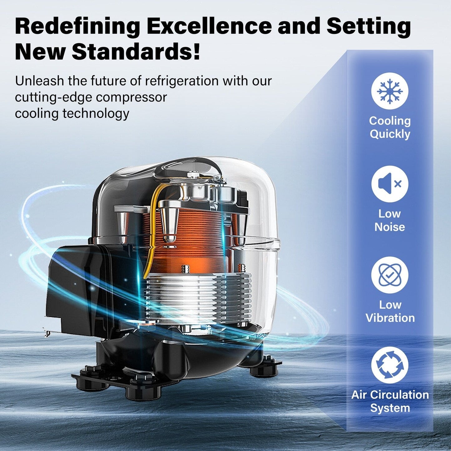 Réfrigérateur à boissons Yeego 19 pouces, 140 canettes, monozone, pose libre - 19 pouces