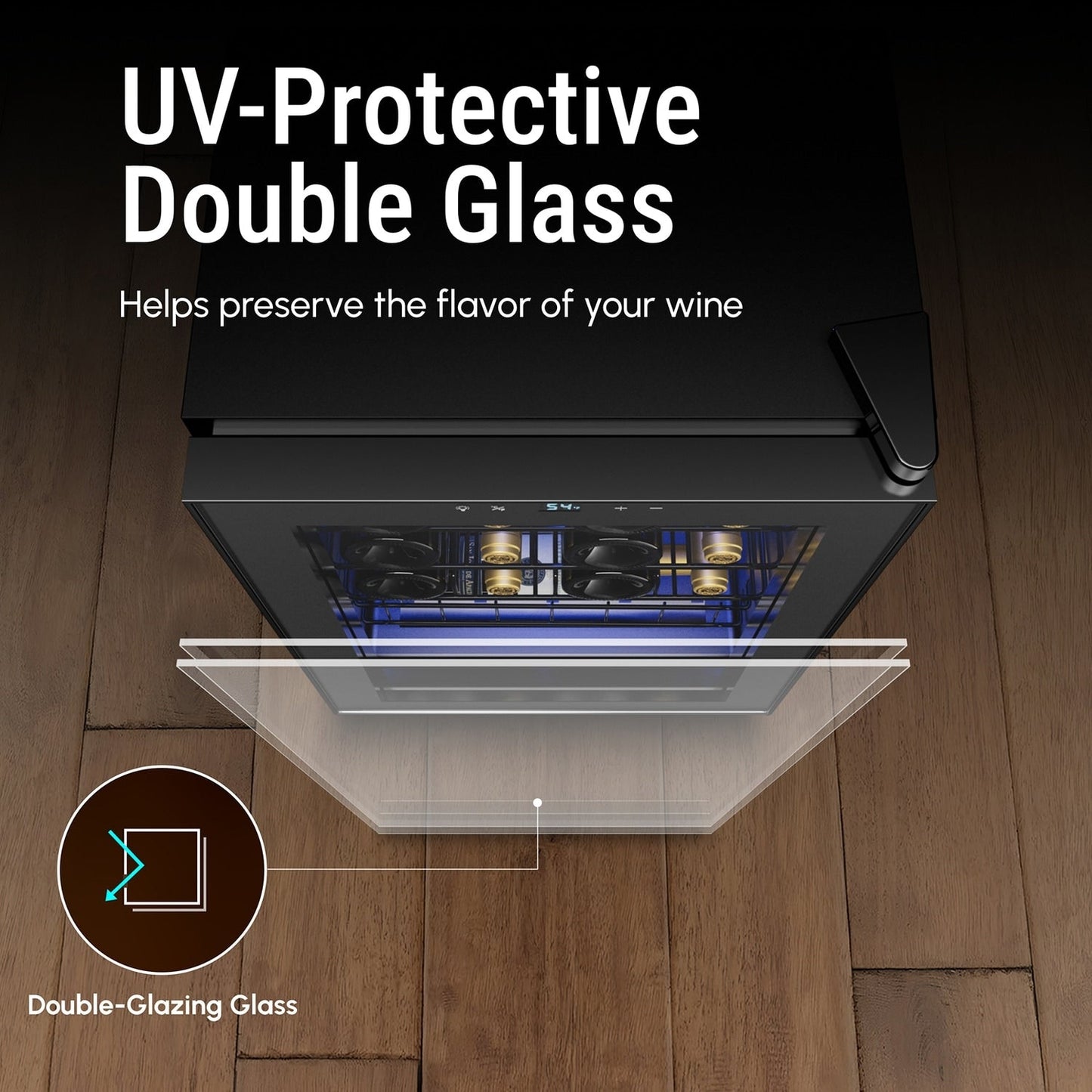 Réfrigérateur à vin/boissons 43 cm (17 pouces), 20 bouteilles, pose libre, contrôle numérique de la température