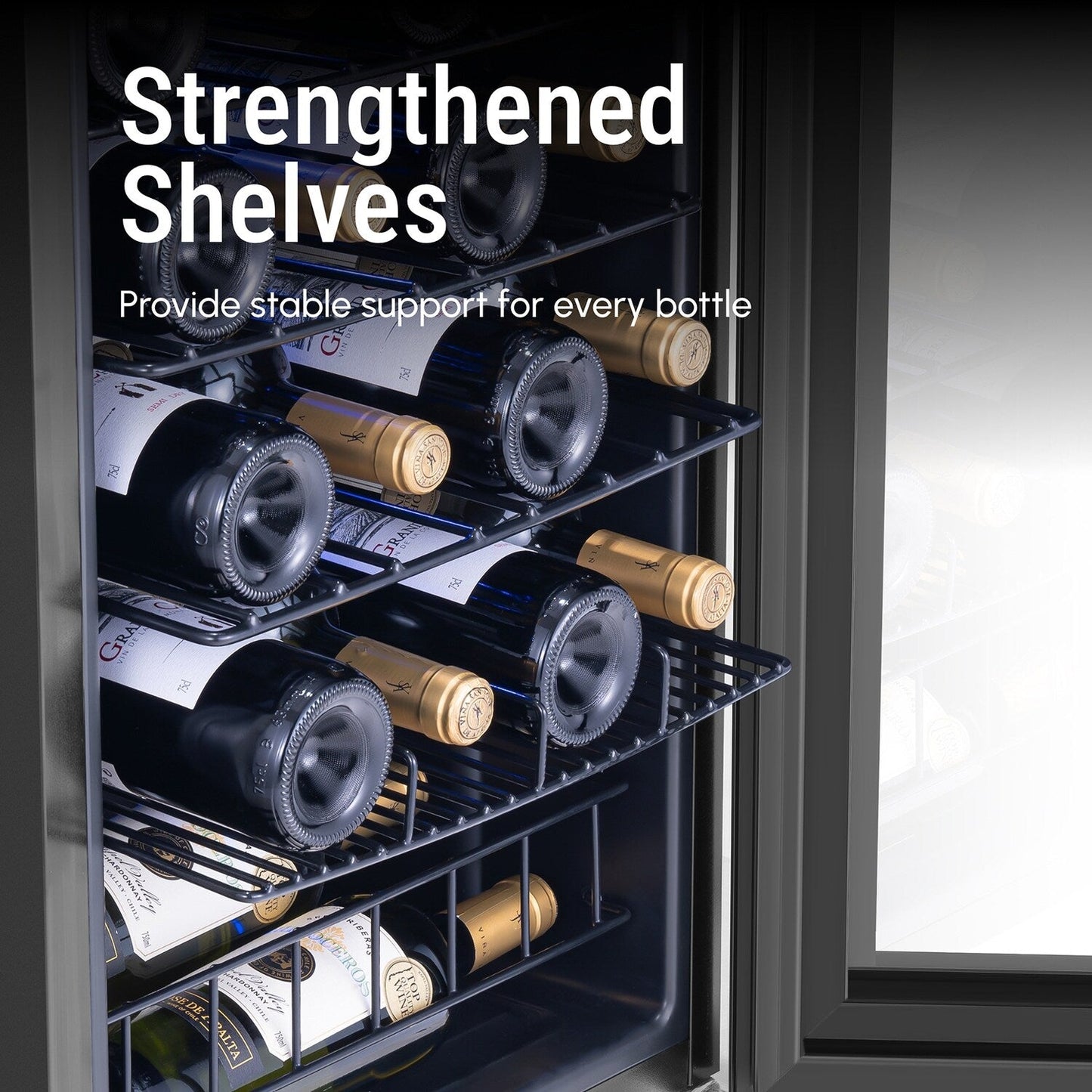 Réfrigérateur à vin/boissons 43 cm (17 pouces), 20 bouteilles, pose libre, contrôle numérique de la température