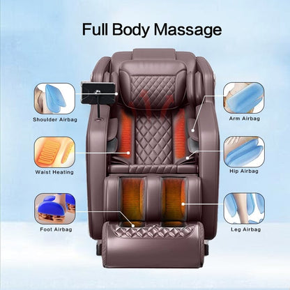 Fauteuil inclinable massant zéro gravité avec massage complet du corps, chauffage et audio Bluetooth intégré