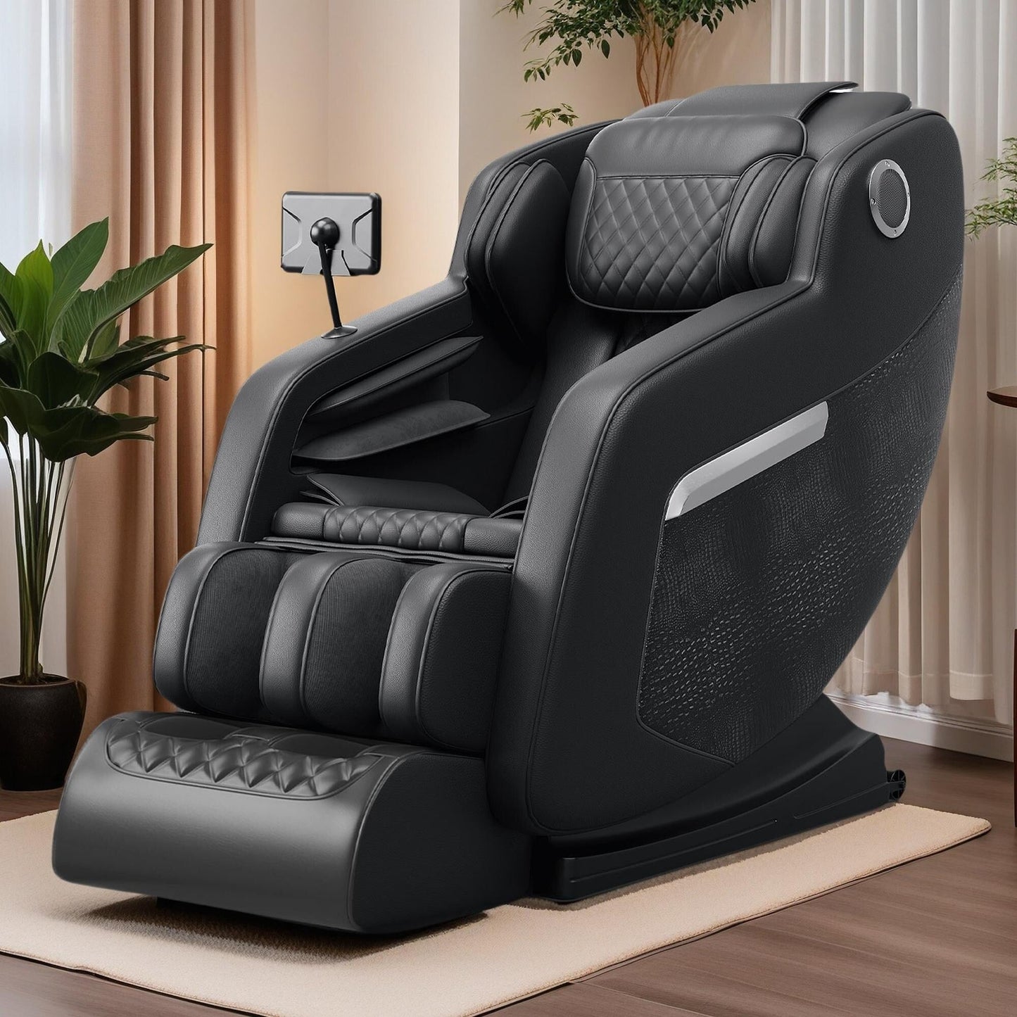 Fauteuil inclinable massant zéro gravité avec massage complet du corps, chauffage et audio Bluetooth intégré