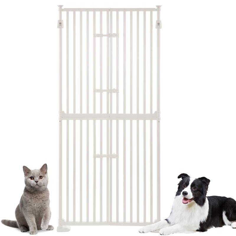 Barrière pour chat extra haute unipaws de 188 cm (74 pouces) avec verrous de porte